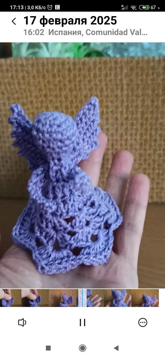 Ángel de crochet para Pascua hecho a mano