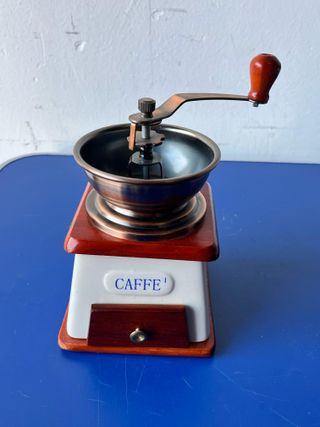 Macina Caffè Vintage anni '80 in Ceramica e Legno