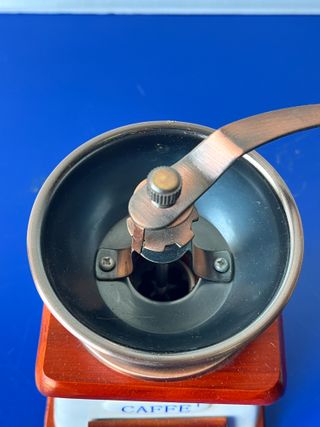 Macina Caffè Vintage anni '80 in Ceramica e Legno