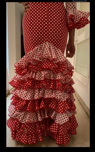 TRAJE FLAMENCA ROJO Y BLANCO