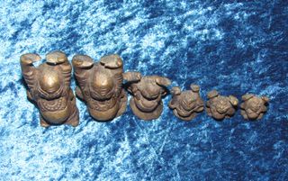 Escala 6 pesas ponderales Buda Hotei Birmania XIX