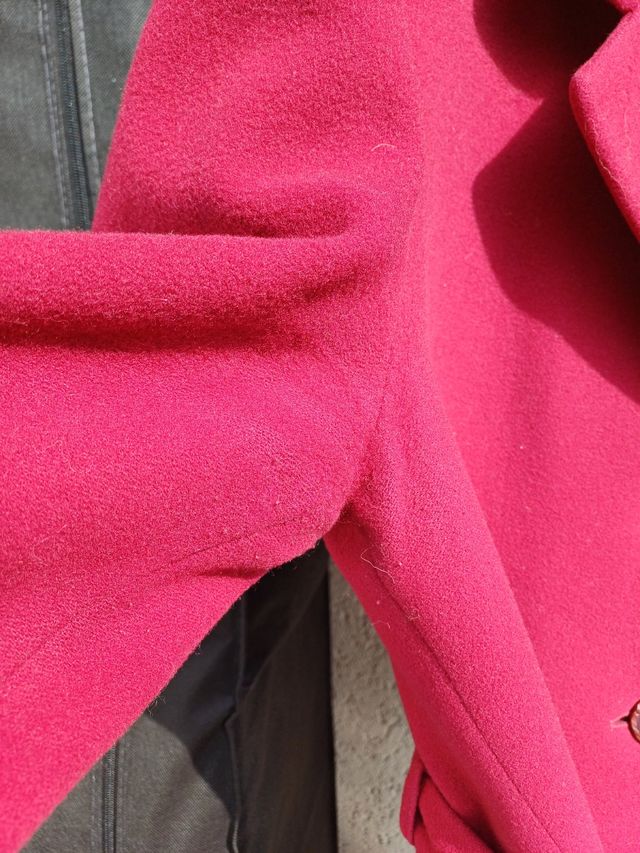 Cappotto cintura lana bordeaux