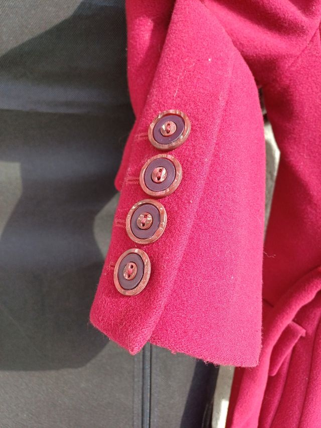 Cappotto cintura lana bordeaux