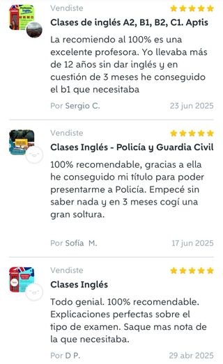 Profesora INGLÉS. A2 B1 B2 C1 clases Aptis