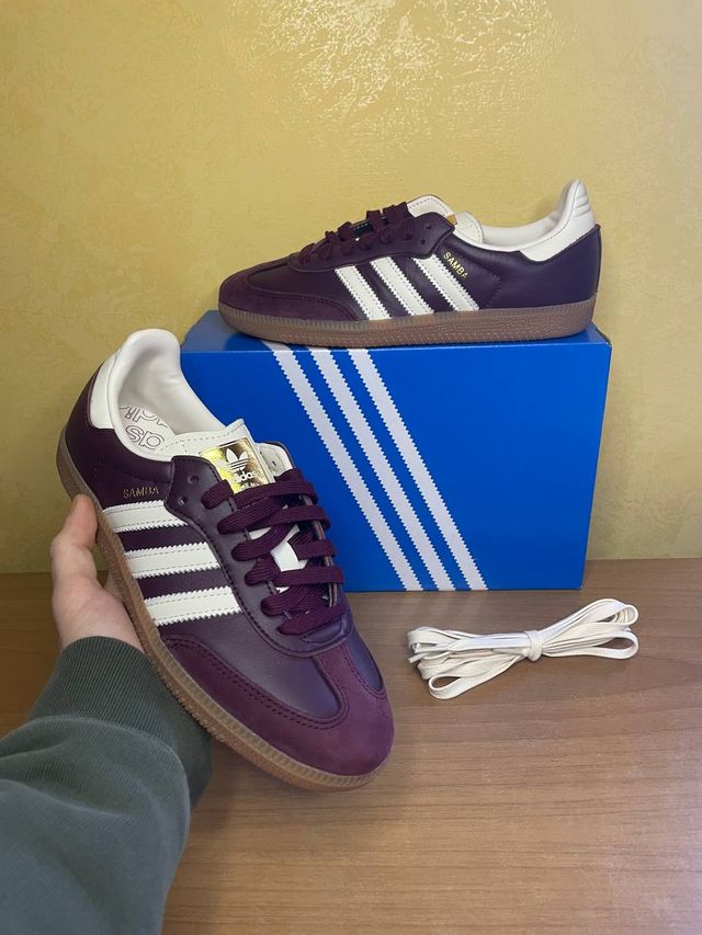 Adidas Samba OG WMN Maroon Metallic Gold 38 Nuove