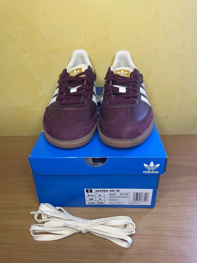 Adidas Samba OG WMN Maroon Metallic Gold 38 Nuove