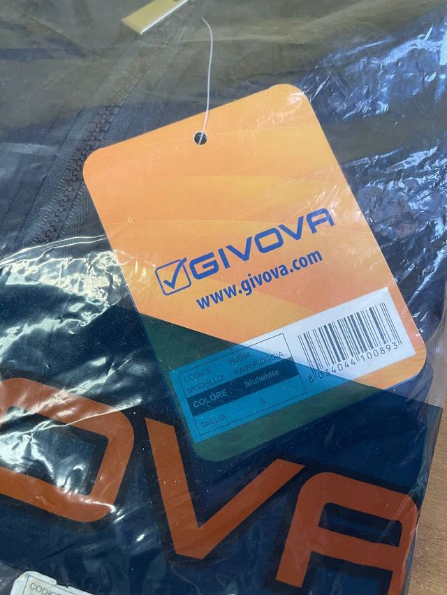 Givova Jacket Rain Pioggia Blue White Impermeabile