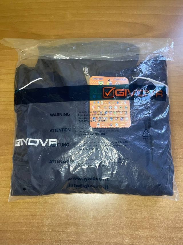 Givova Jacket Rain Pioggia Blue White Impermeabile