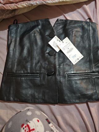 Top zara piel 