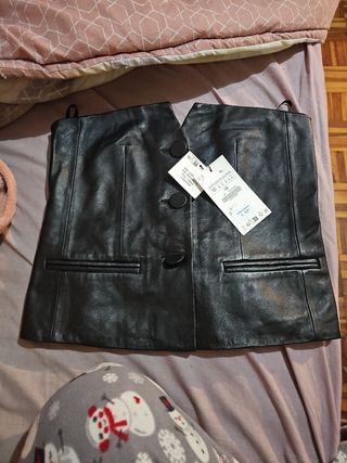 Top zara piel 