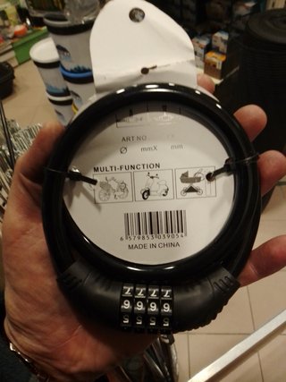 Lucchetto per bici cifrato 4 cifre nero