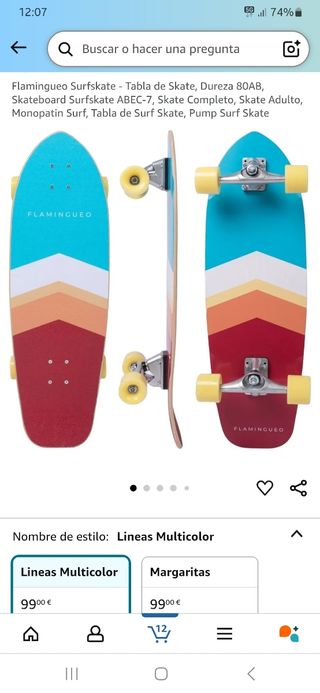 Monopatín skate-surfskate Flamingueo