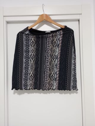 Falda rombos negro, gris talla 34