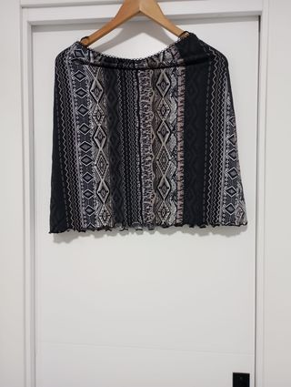 Falda rombos negro, gris talla 34