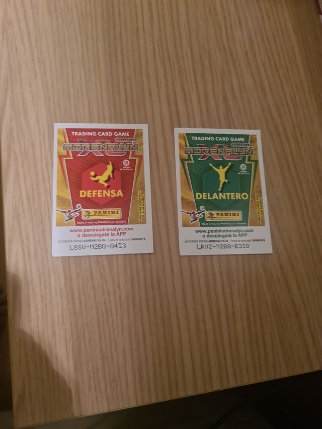 2 cartas Balones de oro adrenalyn 18-19