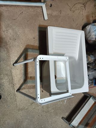 Pila de lavar de porcelana con base para instalar