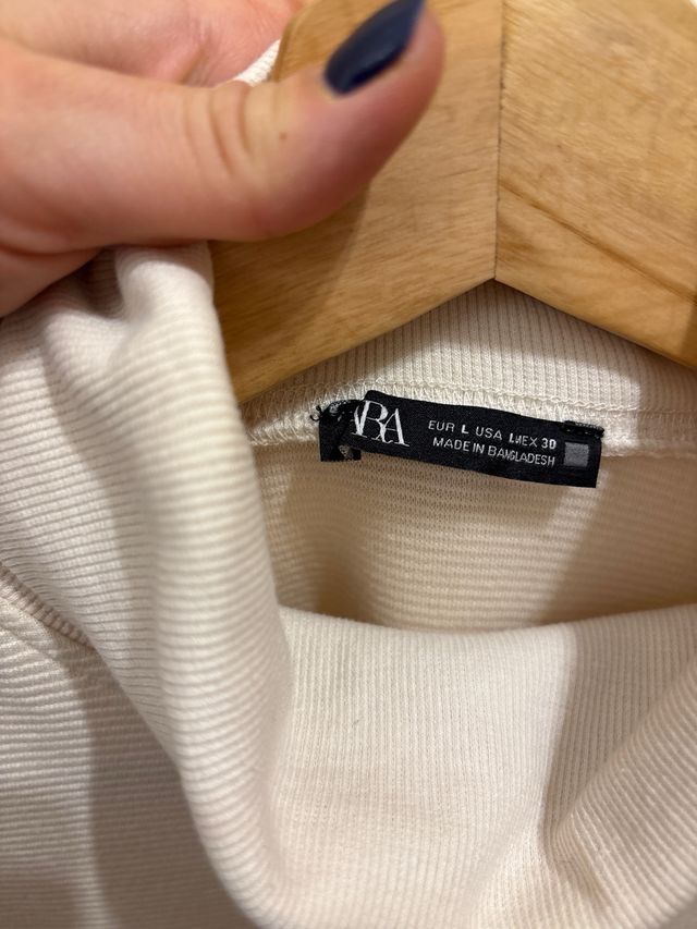 Vestido midi cuello alto beige Zara