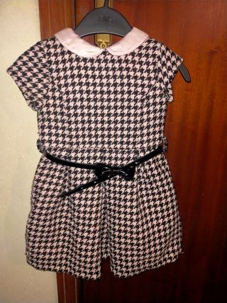 Abito bimba elegante nero e rosa chicco