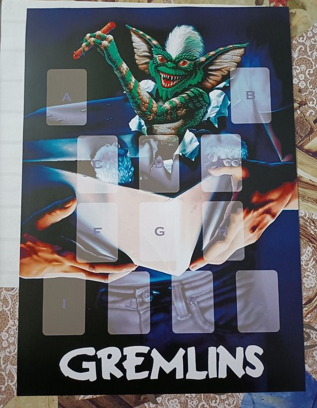 Cartaz frente e verso e autocolantes LOS GREMLINS