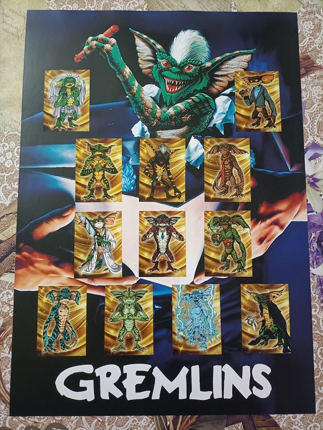 Cartaz frente e verso e autocolantes LOS GREMLINS