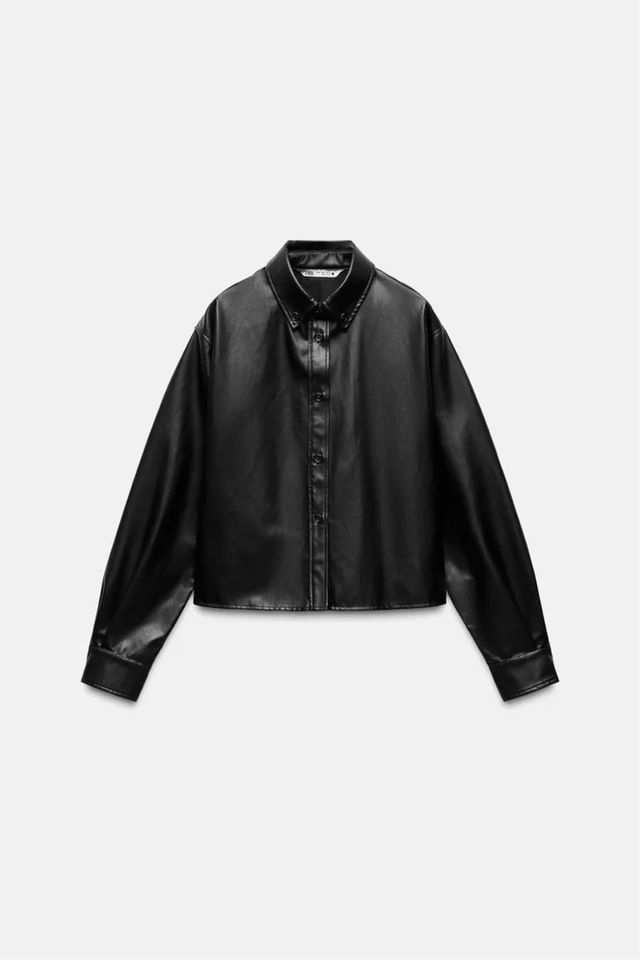 Sobrecamisa efecto piel Zara