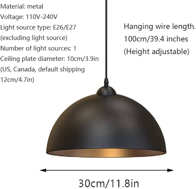 Pack 2 Luces Techo Colgantes Semicircular. Nuevo