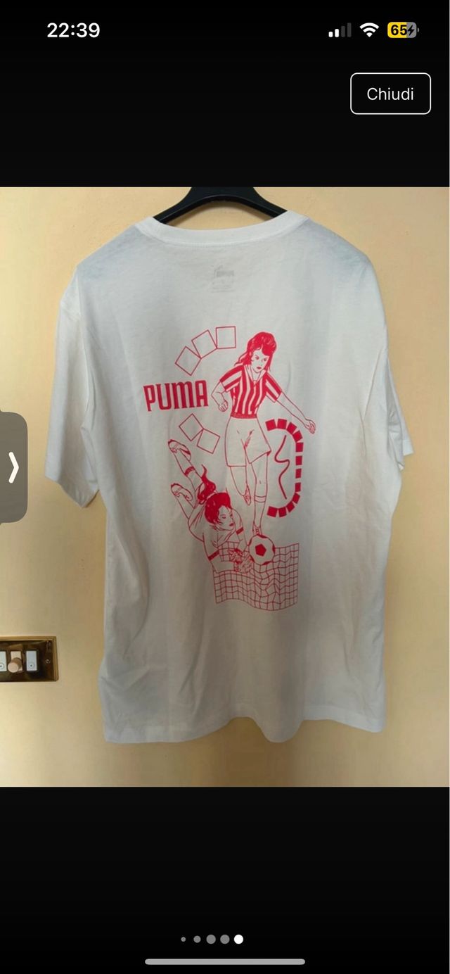 Maglia T shirt bianca in cotone Puma