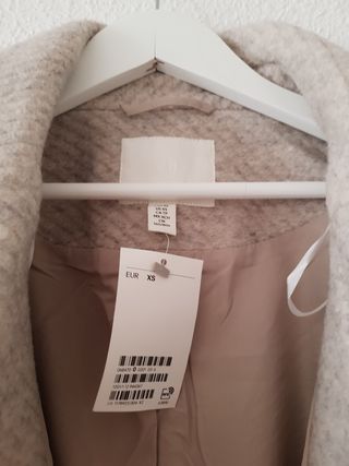Abrigo lana nuevo con etiquetas t. XS H&M,