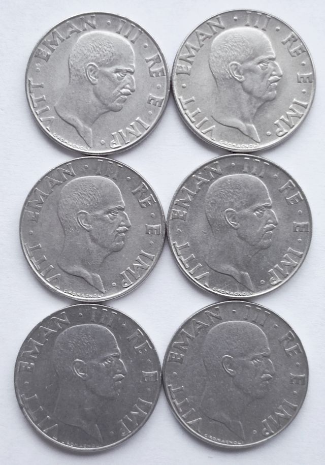 N. 11 monete da 50 centesimi di Lire