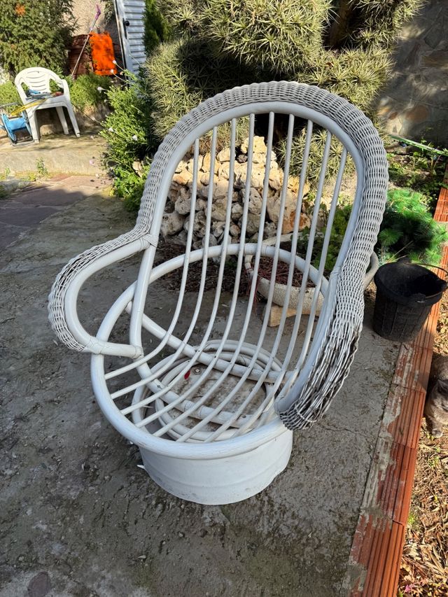 Sillon de caña jardin giratoria