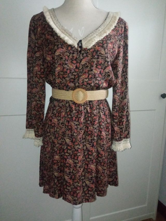 Vestido estampado. Manga larga 