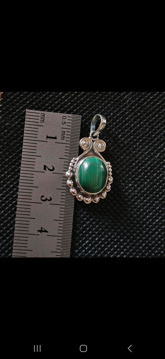 Colgante plata 925 y malaquita