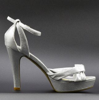 Zapatos de Fiesta Plateados de tacon alto talla 40