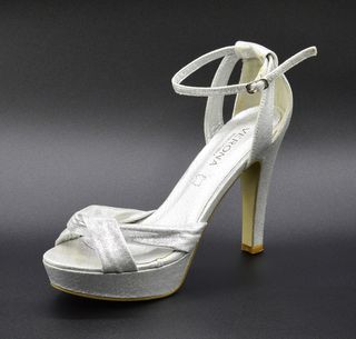 Zapatos de Fiesta Plateados de tacon alto talla 40