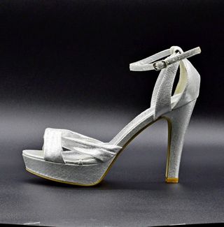 Zapatos de Fiesta Plateados de tacon alto talla 40