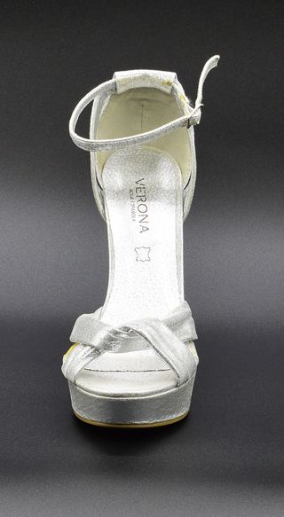 Zapatos de Fiesta Plateados de tacon alto talla 40