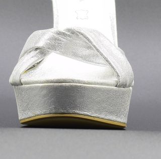 Zapatos de Fiesta Plateados de tacon alto talla 40