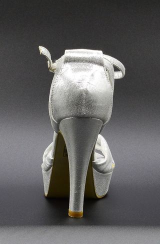Zapatos de Fiesta Plateados de tacon alto talla 40