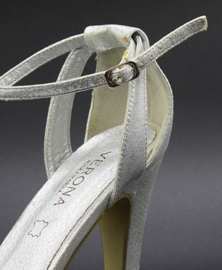 Zapatos de Fiesta Plateados de tacon alto talla 40
