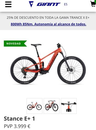 E-bike Giant Stance E-plus en garantía