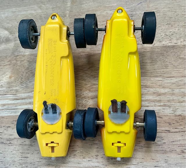 SCALEXTRIC COOPER GUÍA FIJA AMARILLO LIMÓN