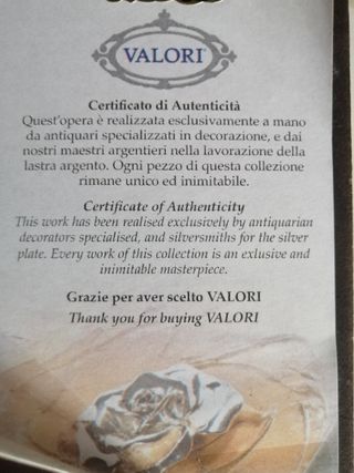 Quadretto di Argenteria VALORI - Angioletti