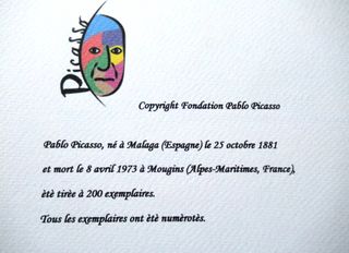 Preciosa litografia offset Picasso