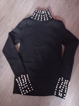 Jersey negro perlas