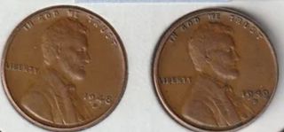LOTE 10 MONEDAS 1 CENTAVO LINCOLN.1940D A 1949D.