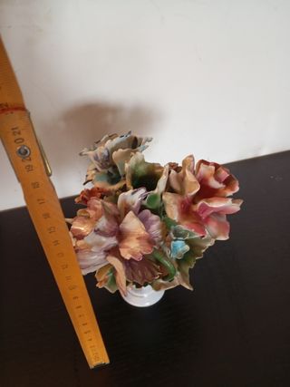 candeliere fiori capodimonte bisquit portacandele