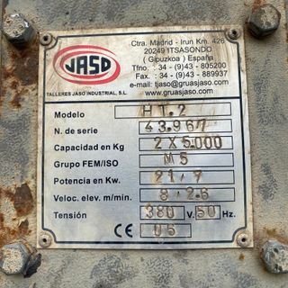 VENDO Reductor para puente grúa 2 ejes x 5000kg
