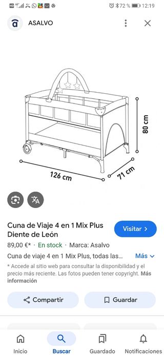 Cuna de viaje y colchon