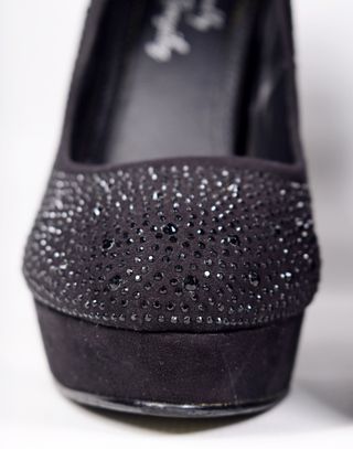 Zapatos de fiesta negros de brillo talla  38