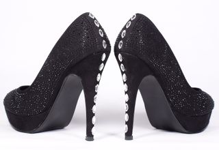 Zapatos de fiesta negros de brillo talla  38